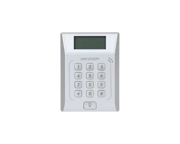 Cititor de proximitate cu tastatura IP Hikvision DS-K1T802E, PIN/card, EM, 3.000 carduri, 10.000 evenimente