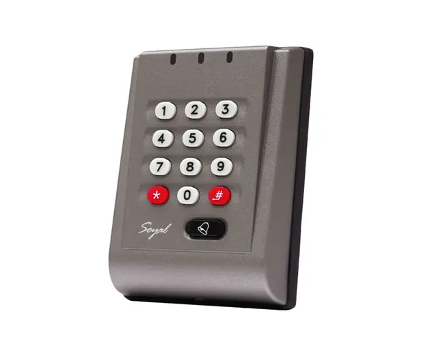 Cititor de proximitate cu tastatura Soyal AR 757 HBR M, Wiegand, cod PIN, Mifare, 13.56 MHz, 1024 carduri, 3000 evenimente, 12 V