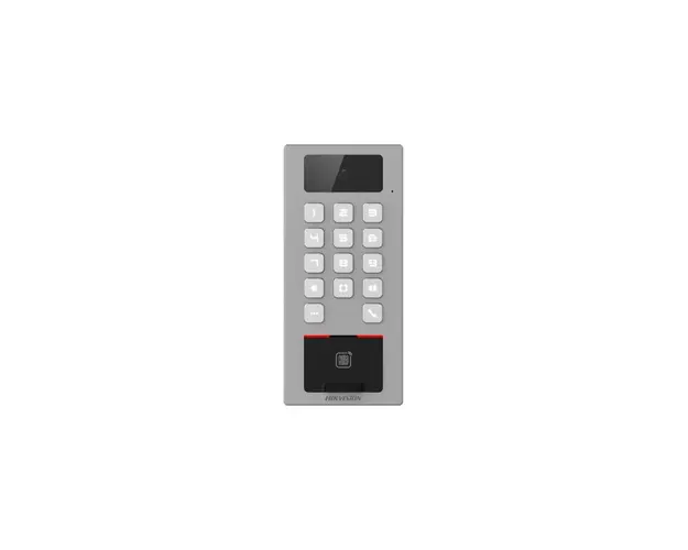 Terminal control acces cu tastatura Hikvision DS-K1T502DBFWX-C, 2 MP, PIN, amprenta, card