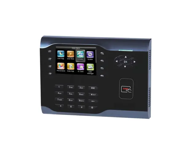Controler de acces IP ZKTeco TA-ICLOCK-S500ZMM-12, RFID, ecran 3.5 inch, parola, 30.000 carduri, 200.000 evenimente