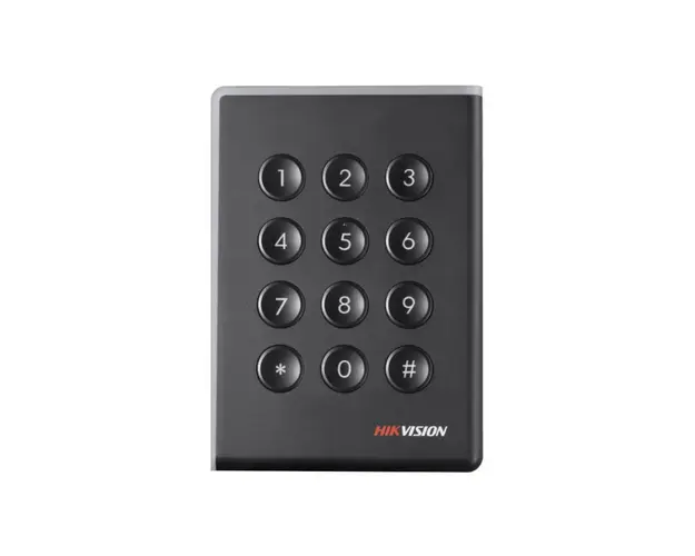 Cititor de proximitate RFID cu tastatura Hikvision DS-K1108AMK, Wiegand, Mifare, 13.56 MHz, cod PIN, interior/exterior