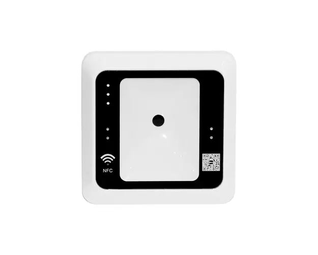 Cititor de proximitate RFID ZKTeco ACC-ER-QR500-W, Wiegand, Mifare, 13.56 MHz, cod QR, NFC, interior