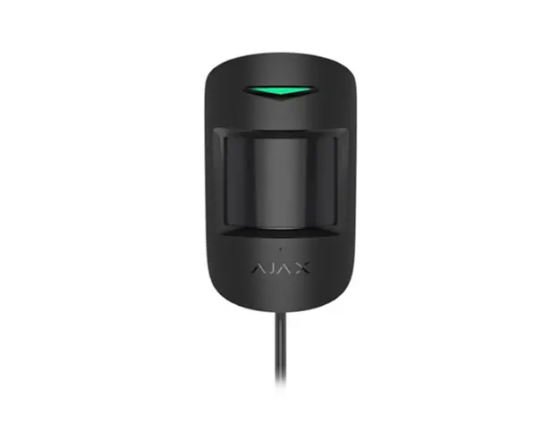 Detector de miscare si geam spart PIR Ajax CombiProtect Fibra BL, 12/9 m, 88/180 grade, pet immunity