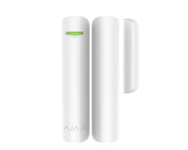 Contact magnetic wireless Ajax DoorProtect Plus WH, aparent, 1 intrare NC, reed, accelerometru, 868 MHz, RF 1200 m, alb