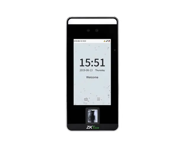 Controler de acces facial IP ZKTeco VL-SPEEDFACE-V5L-P-1-W, ecran 5 inch, 6.000 fete, 3.000 palme, 6.000 amprente, 10.000 carduri, 200.000 evenimente