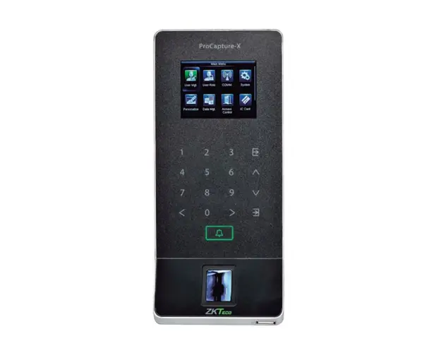 Controler de acces IP biometric ZKTeco GL-PROCAPTURE-X-B-1, ecran 2.4 inch, EM, 20.000 amprente, 50.000 carduri, 500.000 evenimente