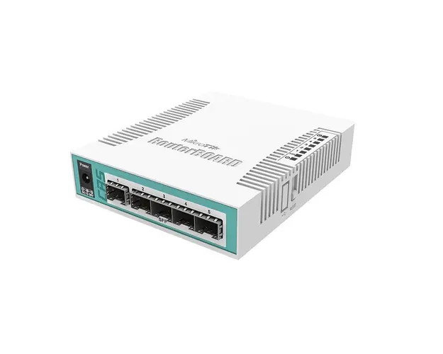 RESIGILAT - Switch cu 5 porturi SFP Gigabit MikroTik Cloud Router CRS106-1C-5S, 1 port Ethernet/SFP, fara management, PoE pasiv