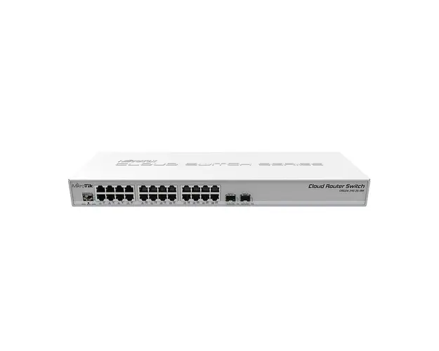 Switch cu 24 porturi Gigabit MikroTik Cloud Router CRS326-24G-2S+RM, 2 porturi SFP+, dual boot, cu management, PoE pasiv
