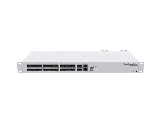 Switch cu 24 porturi SFP+ 10G MikroTik Cloud Router CRS326-24S+2Q+RM, cu management, 2 porturi SFP+ 40G, dual boot