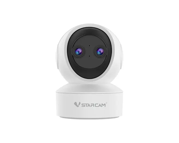 Camera supraveghere IP Vstarcam CS49D, 3 MP, lentila duala 4 mm - 12 mm, IR 5-10 m, Wireless, auto tracking, slot card, microfon si difuzor incorporat