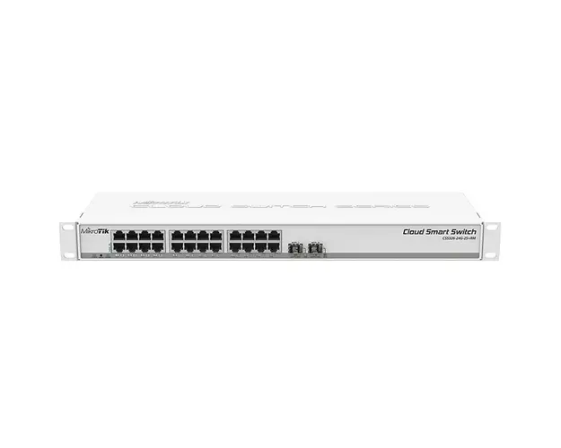 Switch cu 24 porturi Gigabit MikroTik Cloud Smart CSS326-24G-2S+RM, 2 porturi SFP+, cu management, PoE pasiv