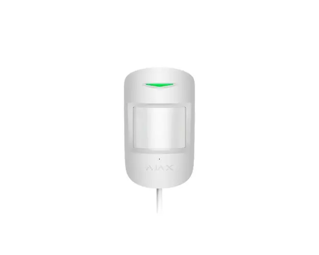 Detector de miscare PIR Ajax MotionProtect Plus Fibra WH, 12 m, 88 grade, pet immunity, 2000 m