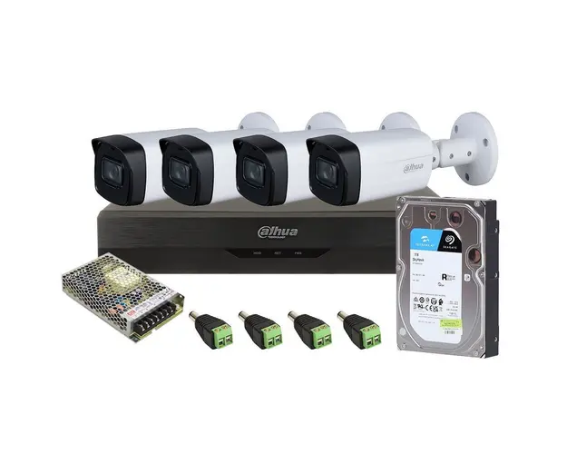 Sistem supraveghere exterior middle Dahua DH-M4EXTIR80-4K, 8 MP, IR 80 m, 3.6 mm, 1 TB HDD, IoT, POS