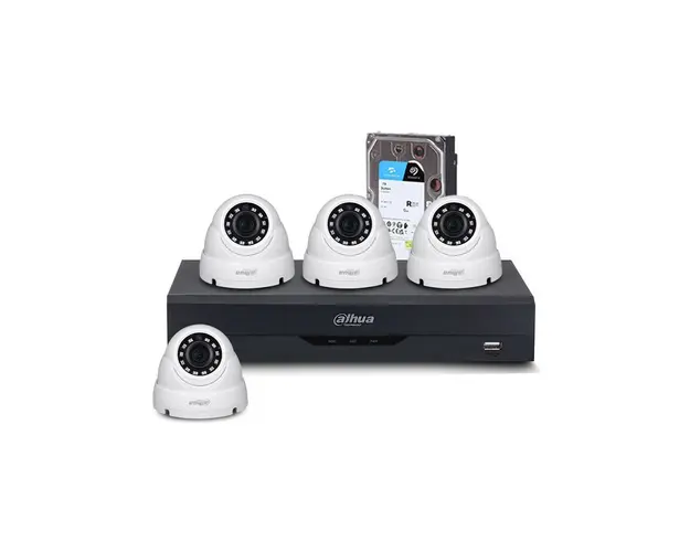 Sistem supraveghere interior basic Dahua WizSense DH-M4INT30IR-8MP, 4 camere, 8 MP, IR 30 m, 2.8 mm, PoS, IoT