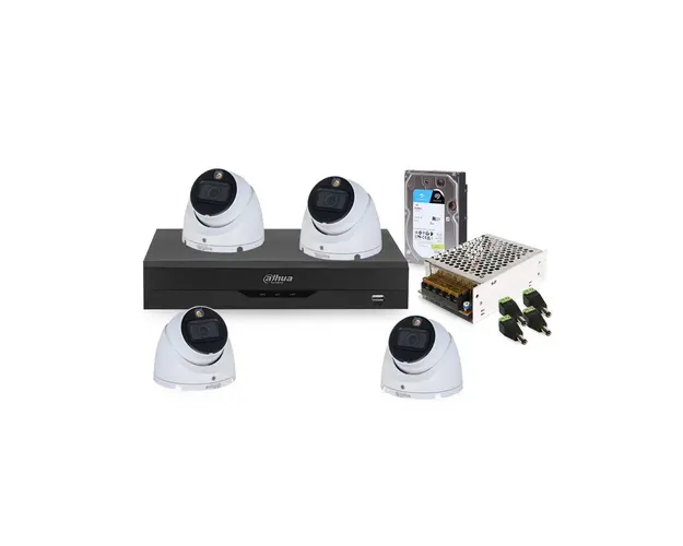 Sistem supraveghere interior middle Dahua DH-M4INTIRALB20-2MP-M, 4 camere, 2 MP, 2.8 mm, IR/lumina alba 20 m, microfon, HDD 1TB