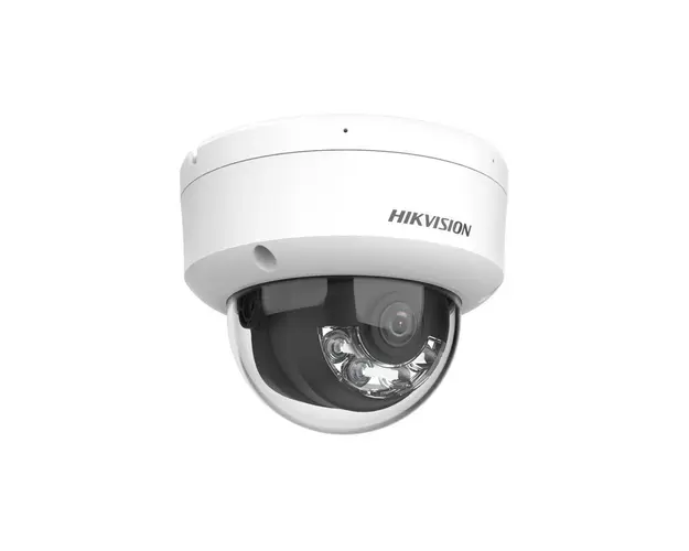 Camera supraveghere IP Dome Hikvision Hybrid Light DS-2CD1143G2-LIU, 4MP, 4 mm, IR/lumina alba 30 m, microfon, PoE