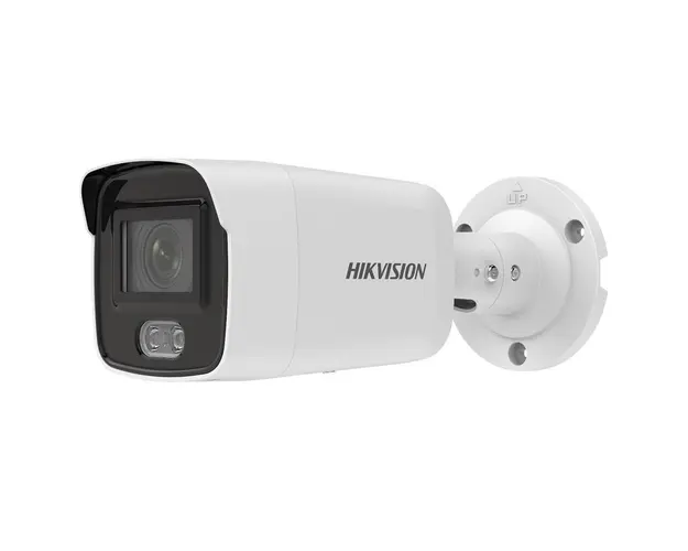 Camera supraveghere IP exterior Hikvision ColorVu DS-2CD2047G2-LU2C, 4 MP, lumina alba 40 m, 2.8 mm, microfon, slot card, PoE