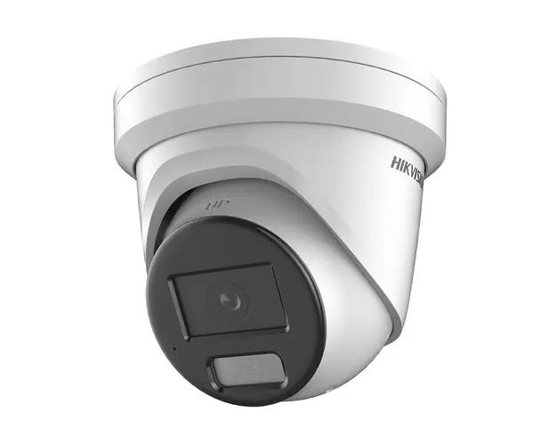 Camera supraveghere IP Dome Hikvision ColorVu DS-2CD2327G2-LU28C, 2 MP, 2.8 mm, lumina alba 30 m, PoE, slot card, microfon