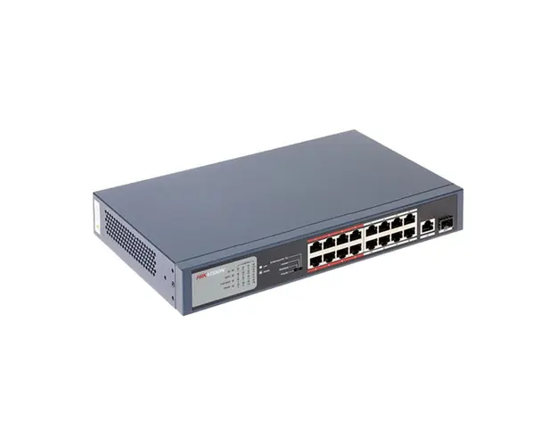 Switch PoE cu 16 porturi Hikvision DS-3E0318P-E/M, 135 W, 7.2 Gbps, 4K MAC