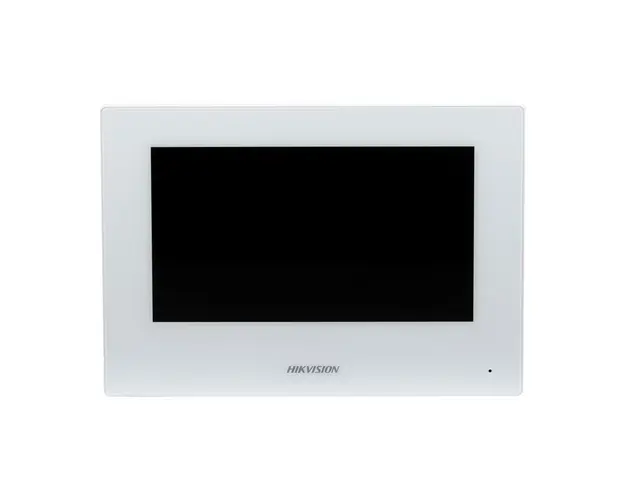 Videointerfon de interior WiFi Hikvision DS-KH6320-WTE1-W, 7 inch, slot card, aparent, 12V DC/PoE, alb