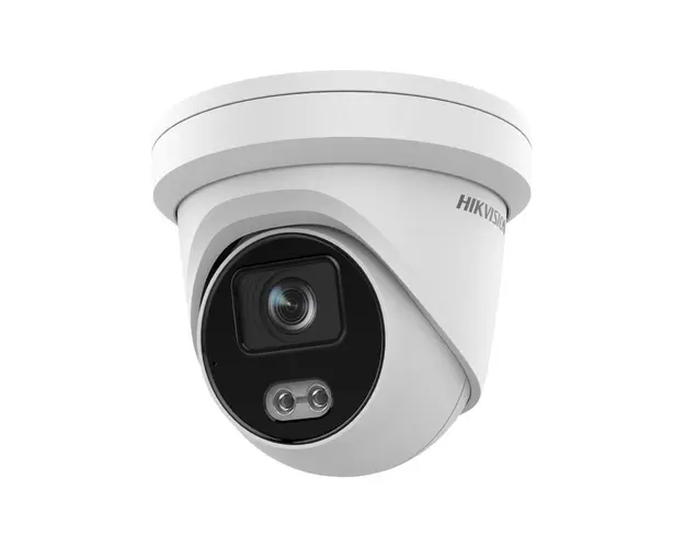 Camera supraveghere IP Dome Hikvision ColorVu DS-2CD2347G2-L(2.8MM)(C), 4 MP, 2.8 mm, lumina alba 30 m, PoE, slot card