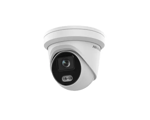 Camera supraveghere IP Dome ColorVu Hikvision DS-2CD2343G2-L28, 4 MP, 2.8 mm, lumina alba 30 m, slot card, PoE