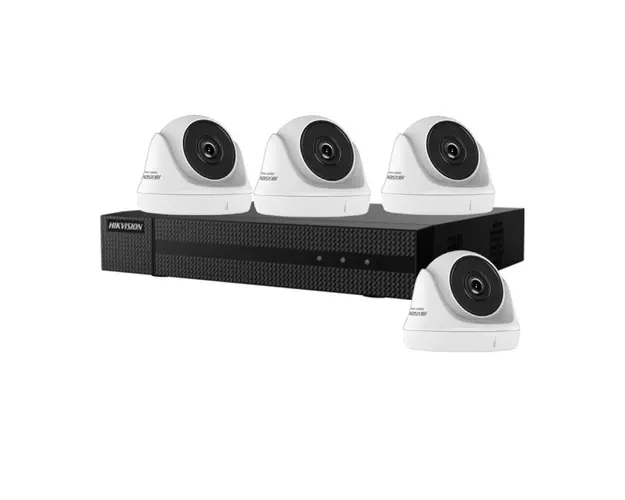 Sistem supraveghere interior basic Hikvision HiWatch HW-4INTIR20-2MP, 4 camere, 2 MP, 2.8 mm, IR 20 m