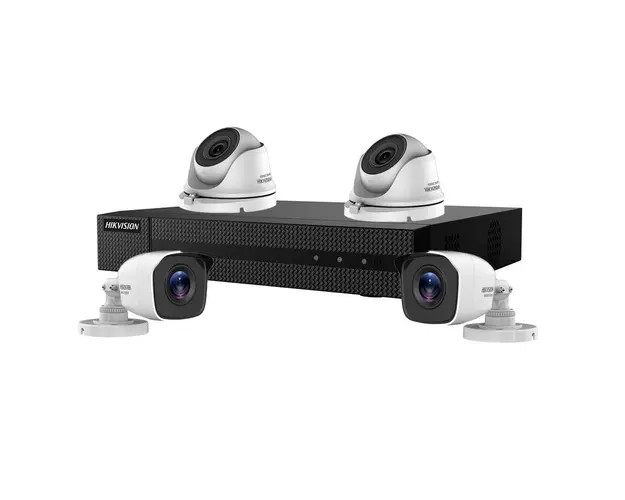 Sistem supraveghere mixt basic Hikvision HiWatch HW-4MXTIR20-5MP, 4 camere 5 MP, 2.8 mm, IR 20 