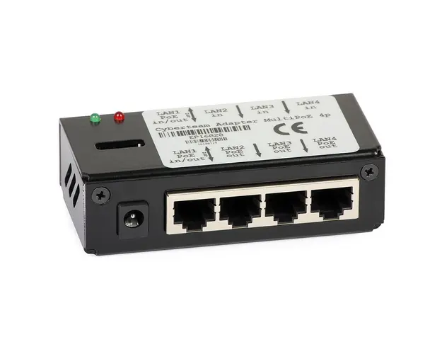 Injector PoE cu 4 porturi N9211, mufa DC, 12-28V, LED