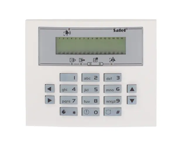 Tastatura LCD Satel INT-KLCDS-GR, 3 butoane functionale, extensie 2 zone, buzzer