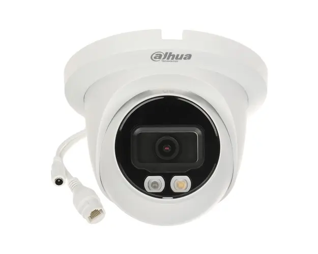 Camera supraveghere IP Dome cu iluminare duala Dahua WizSense IPC-HDW2449TM-S-IL-0280B, 4 MP, 2.8 mm, lumina alba/IR 30 m, slot card, microfon, PoE