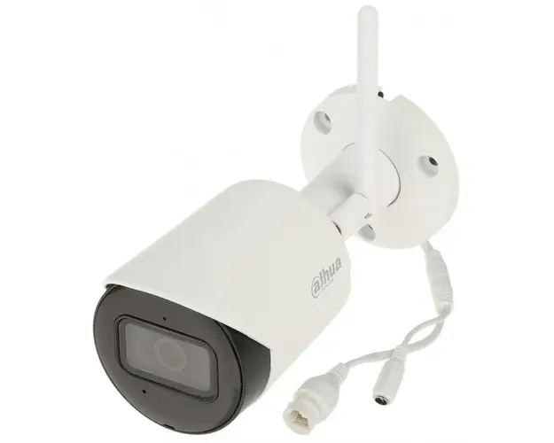 Camera supraveghere wireless IP WiFi Dahua IPC-HFW1230DS-SAW-0280B, 2 MP, IR 30 m, 2.8 mm, microfon, slot card, card 64 GB inclus