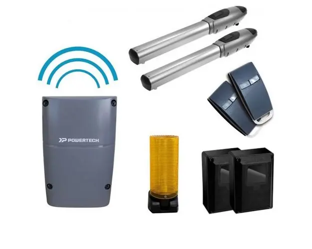 Kit automatizare poarta batanta Powertech PW-320S, 250 Kg/canat, 3 m/canat, 24 V