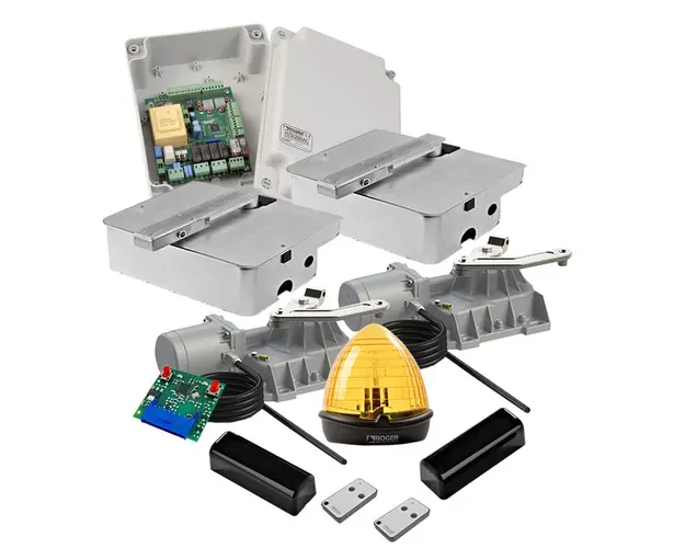 Kit automatizare poarta batanta Roger Technology R21/351/SUB, 3.5 m/canat, 800 Kg/canat, subacvatic, 230 Vac