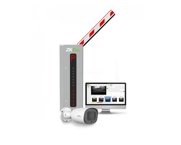 Kit bariera auto si camera LPR ZKTeco PROBG3030-LPR, lungime brat cu LED 3 m, 24V DC, 2 MP, IR 50 m, 3.35 - 10.05 mm, card memorie 64 GB