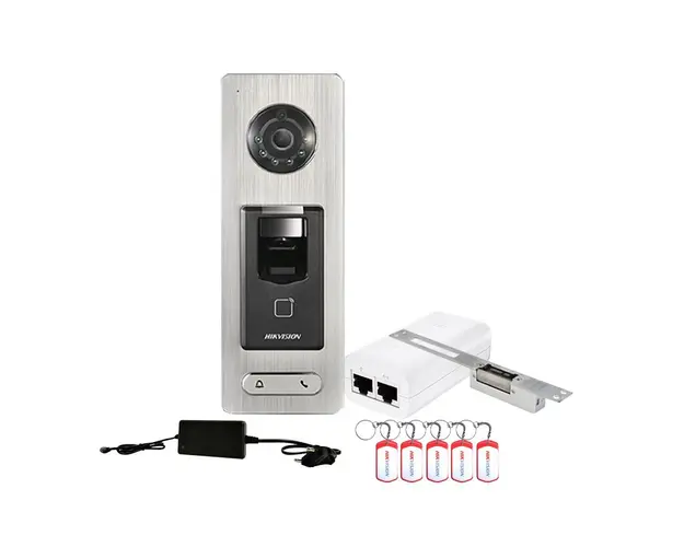 Sistem control acces rezidential standalone Hikvision KIT-CA-1UATCTRLT, amprenta, 13.56 KHz, o usa