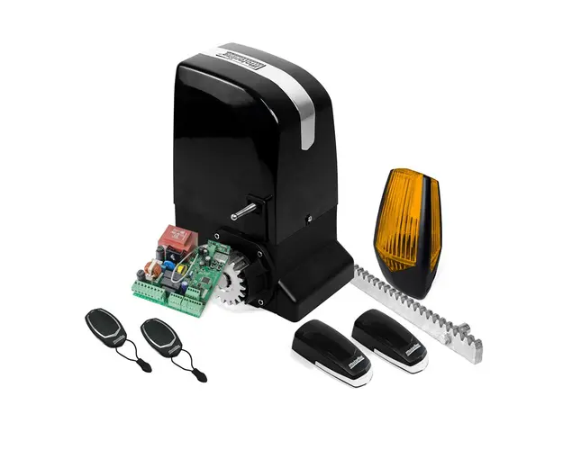 Kit automatizare poarta culisanta Motorline KIT OL2000-CRM, 15 m/canat, 2000 Kg, 1000 W, 110/230 V, 4 m cremaliera metalica