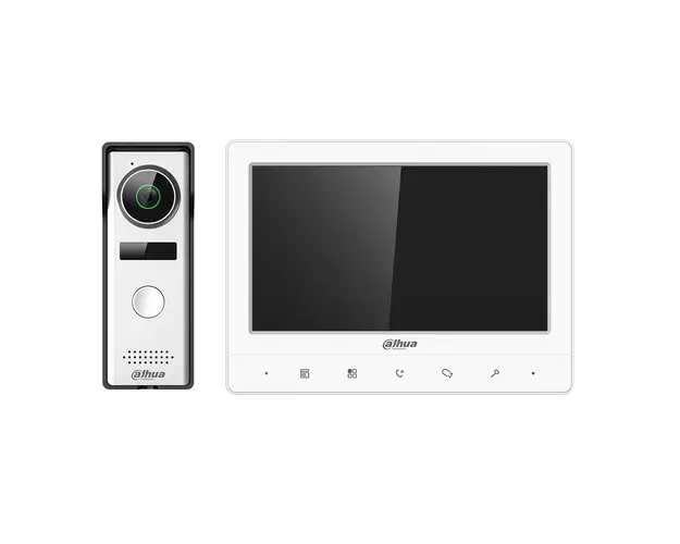 Kit videointerfon Dahua KTA02, 1.3 MP, 1 familie, auto IR, aparent, 7 inch