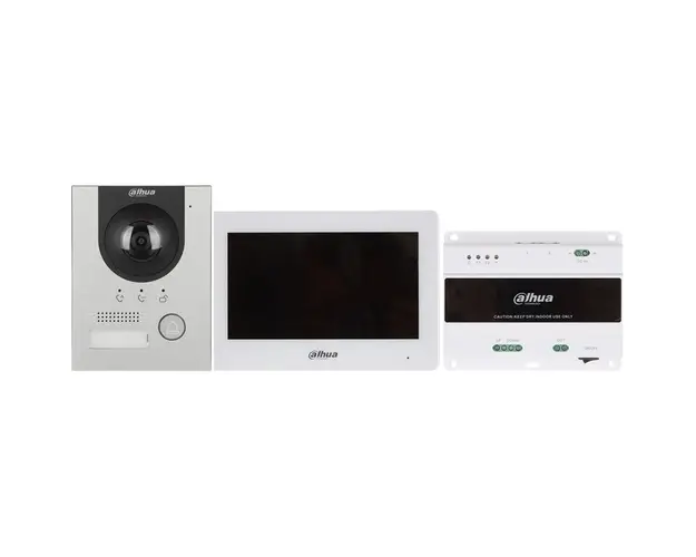 Kit videointerfon IP Dahua KTD01-S2(F), 2 MP, 1 familie, ingropat, 7 inch, control de la distanta, PoE