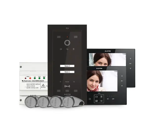 Kit videointerfon Electra Home EL-VINT-HOME-2-7, 2 familii, 7 inch, 800 TVL, aparent/ingropat