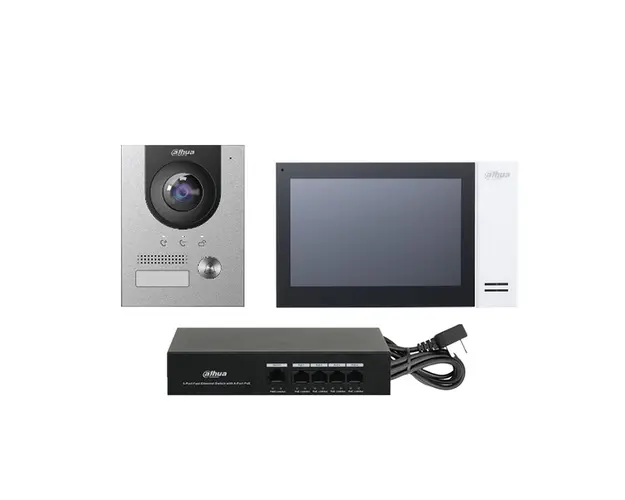 Kit videointerfon IP Dahua KTP01-S2(F), 2MP, 1 familie, ingropat, 7 inch, PoE