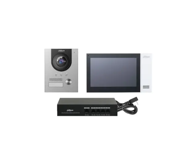 Kit videointerfon IP Dahua KTP01-S2(S), 2 MP, IR, 7 inch, aparent, PoE, slot card