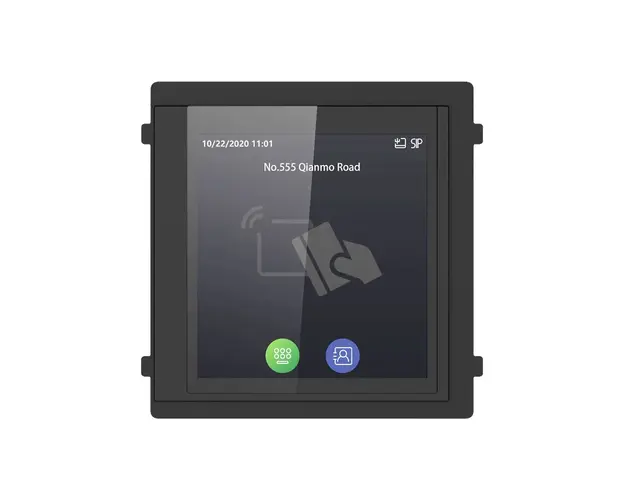 Modul cititor carduri cu display Hikvision DS-KD-TDM, 4 inch, card MF, cod pin, touchscreen