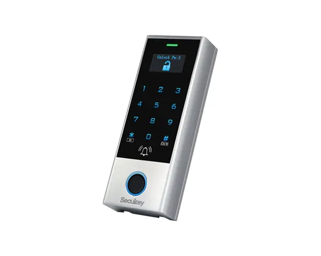 Cititor biometric standalone WiFi control acces Secukey HFD2-WIFI, ecran OLED, amprenta/card/pin, cod temporar, control de pe telefon, Tuya