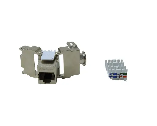 Modul RJ45 ecranat SCHRACK TOOLLESS LINE HSEMRJ6GWS, aliaj zinc, clasa E, Cat.6