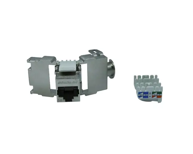 Modul RJ45 ecranat SCHRACK TOOLLESS LINE HSEMRJ5GWS, aliaj zinc, Cat.5e