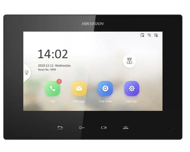 Videointerfon de interior IP Hikvision DS-KH6320-LE1(B), 7 inch, ecran LCD, PoE, aparent/ingropat