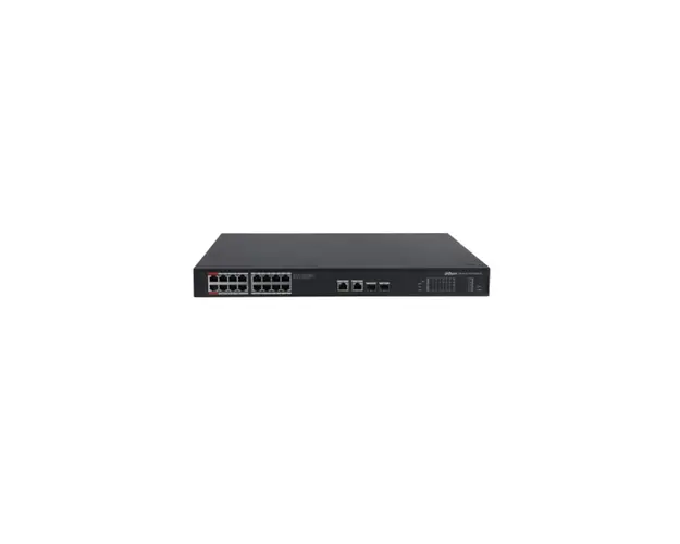 Switch cu 16 porturi PoE Dahua PFS3220-16GT-240-V2, 8000 MAC, 52 Gbps, fara management, PoE