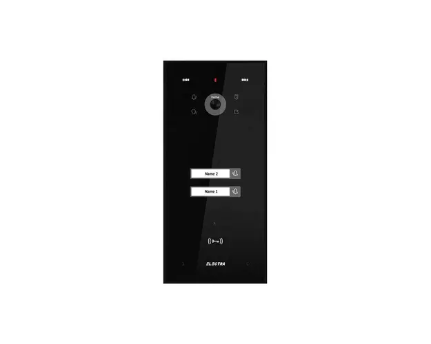 Post video exterior pentru videointerfon Electra VPH.02F03.ELBTL, 2 familii, montaj aparent, negru