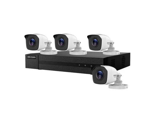 Sistem supraveghere exterior basic Hikvision HiWatch HW-4EXTIR20-2MP, 4 camere 2 MP, IR 20, 2.8 mm